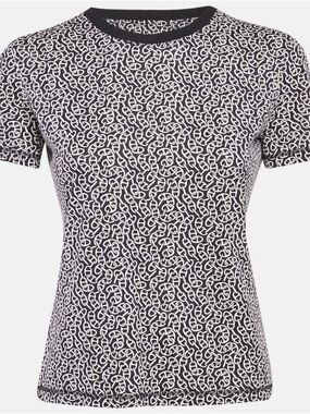 NWT Hermes Black Printed Cotton Naoussa Chaine Micro T-Shirt